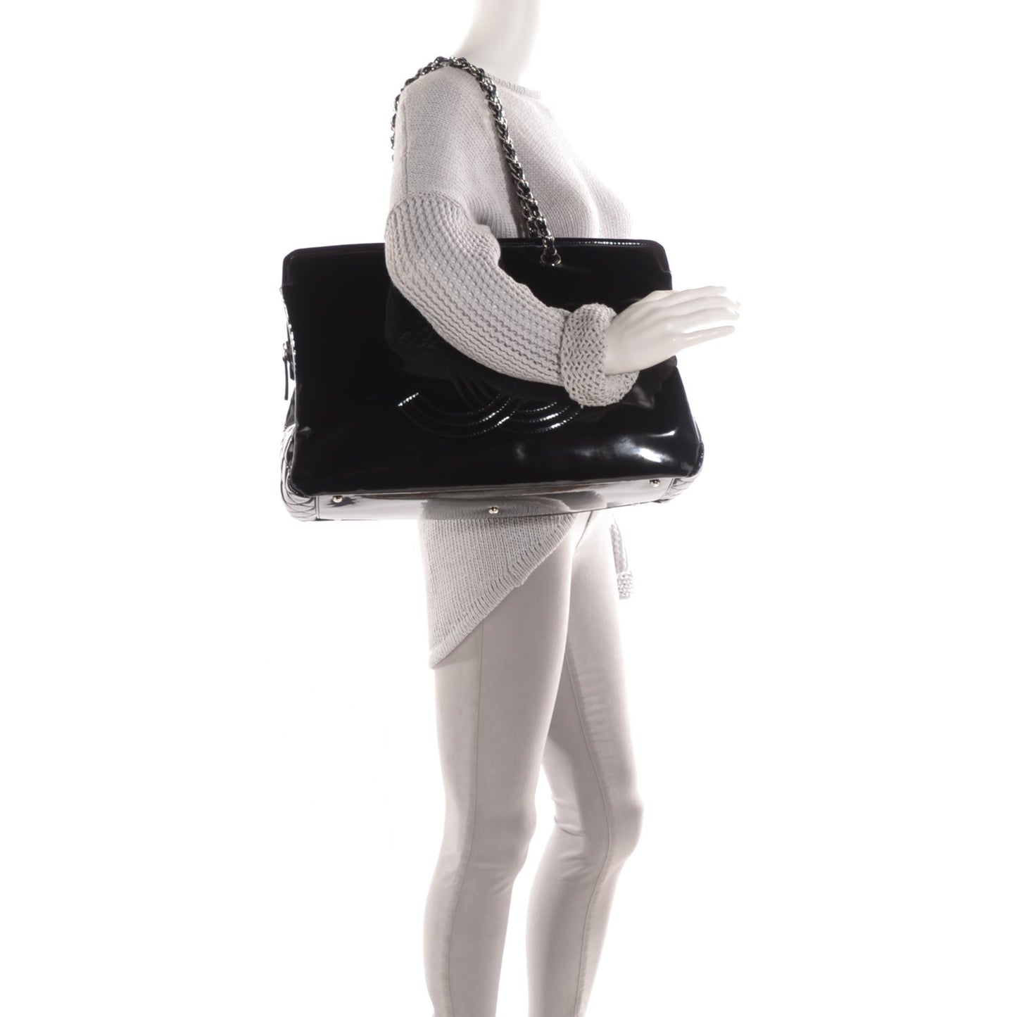 Vinyl Lipstick Tote Black