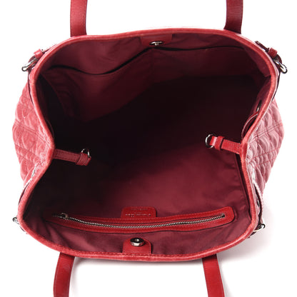 Christian Dior Coated Canvas Cannage Medium Panarea Tote Red 5 of 13