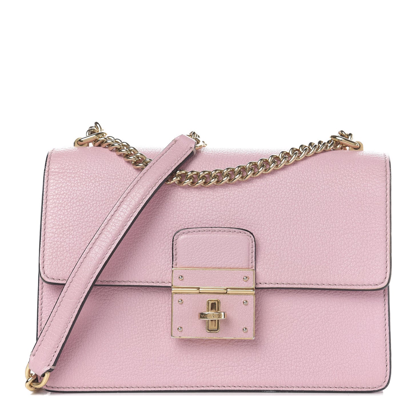 Grained Calfskin Rosalia Shoulder Bag Pink