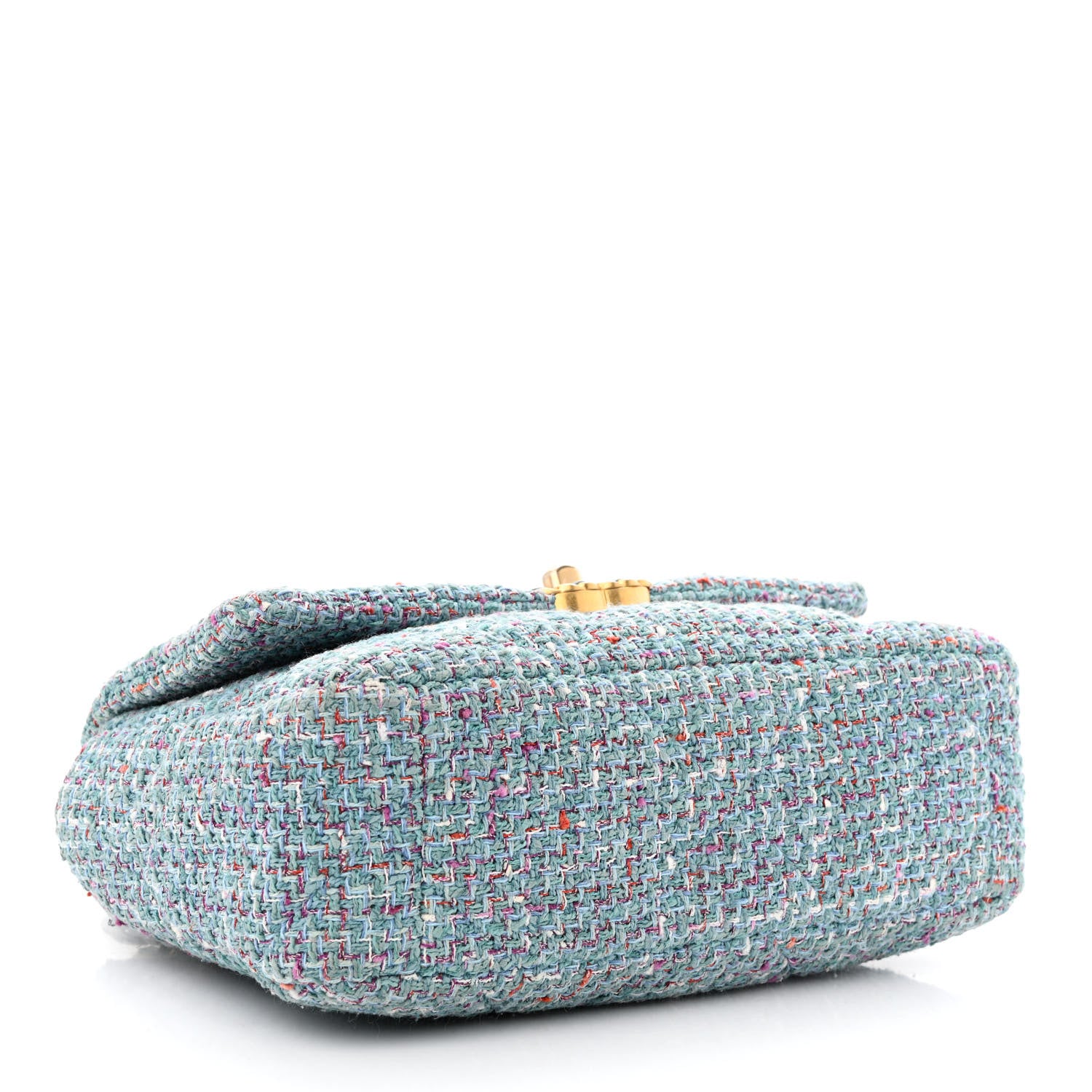 Chanel Tweed Quilted Medium Chanel 19 Flap Blue Multicolor 4 of 10