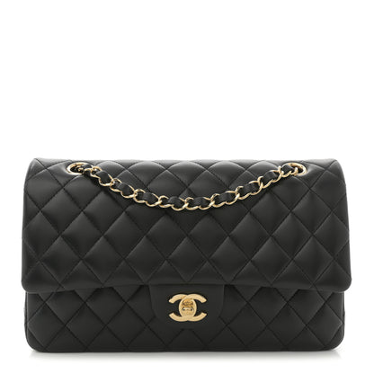 Chanel Lambskin Quilted Medium Double Flap Black 1 of 10