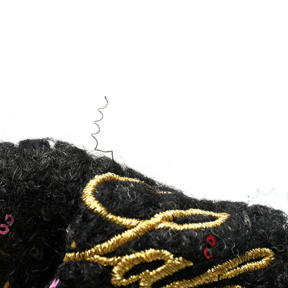 Chanel Wool Alpaca CC Coco Chanel Scarf Charcoal Multicolor 7 of 7