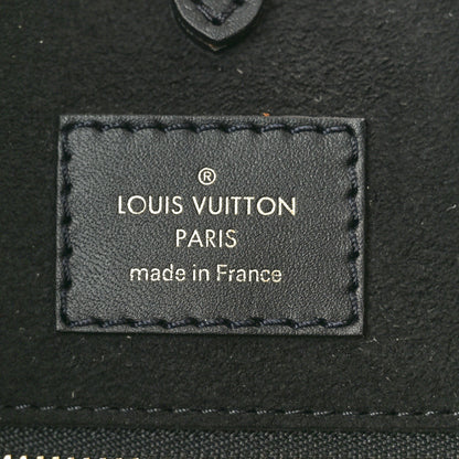 Louis Vuitton Calfskin Monogram Fold Tote MM Black Wine Cream 6 of 9