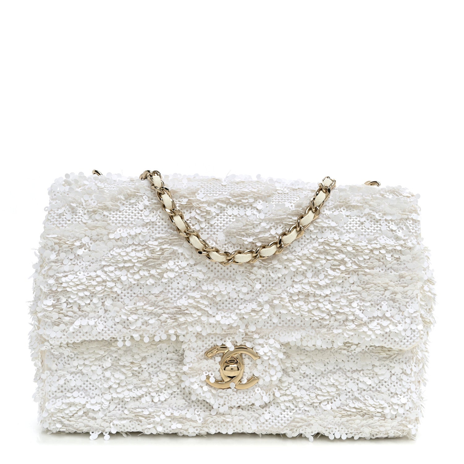 Chanel Sequin Mini Rectangular Flap White 1 of 10