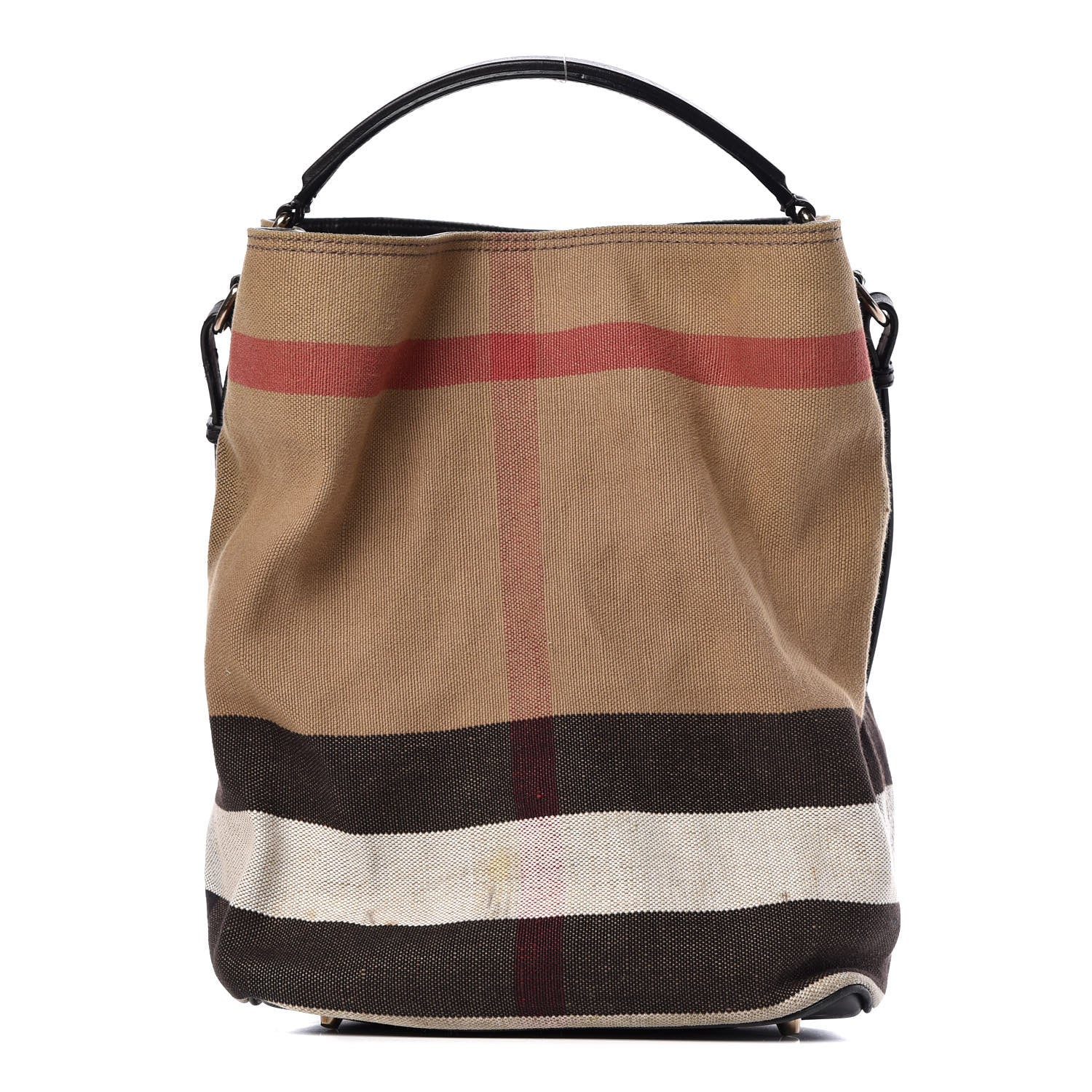 Burberry Canvas Mega Check Medium Ashby Hobo Black 3 of 29