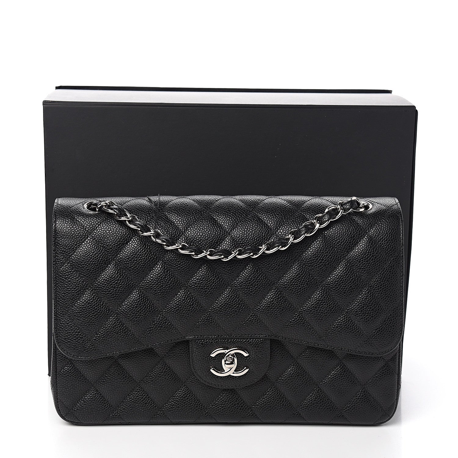 Chanel Caviar Quilted Jumbo Double Flap Black 9 of 9