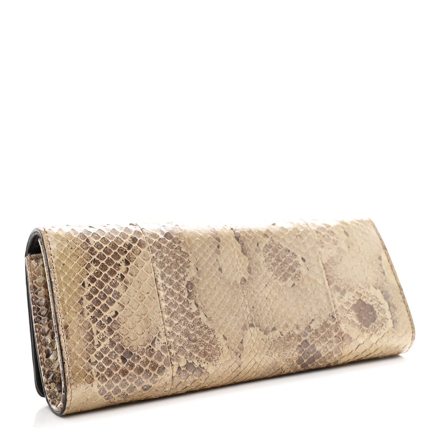 Snakeskin Romy Clutch Gold