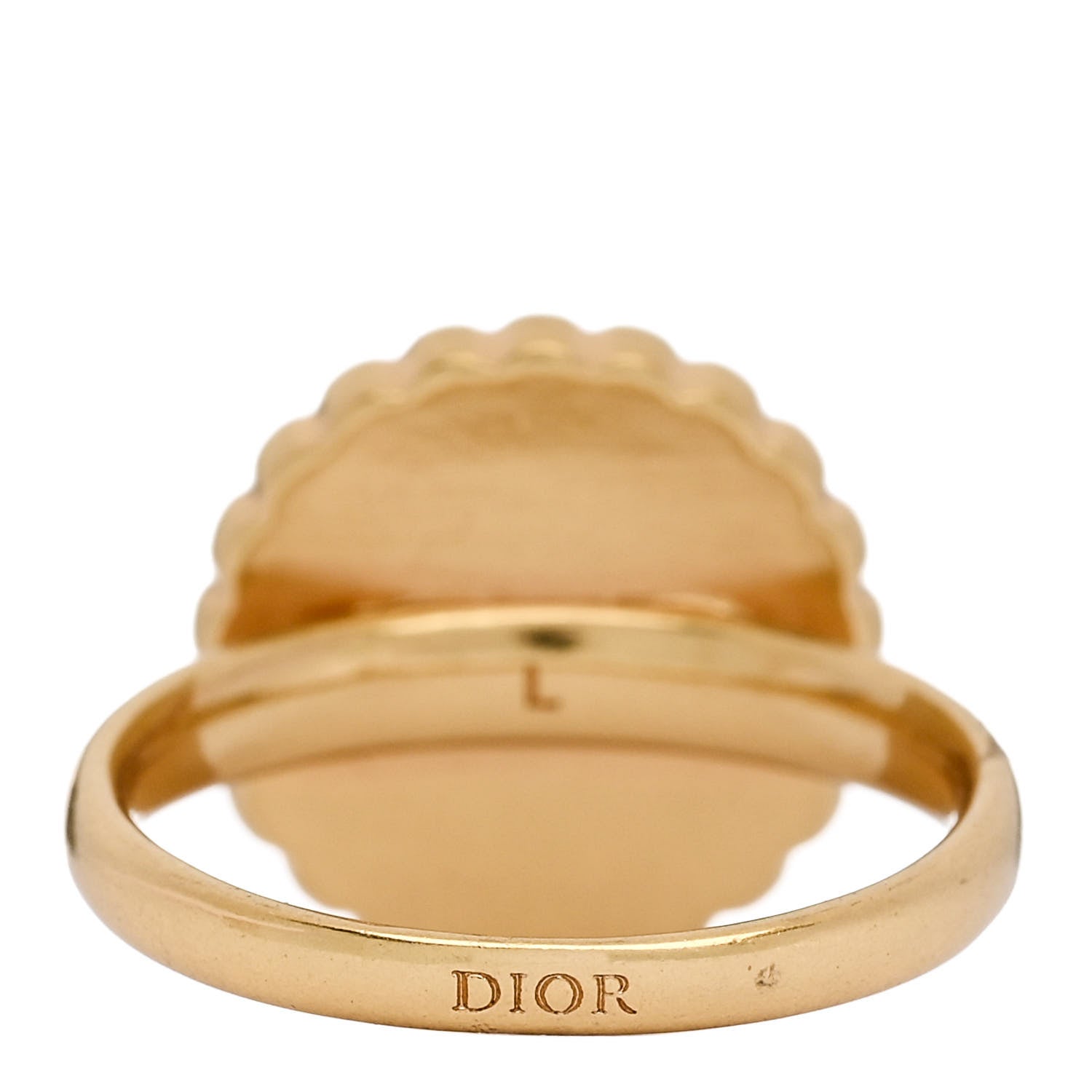 Christian Dior Metal Crystal Glass Petit CD Baroque Ring L Gold Pink 4 of 6