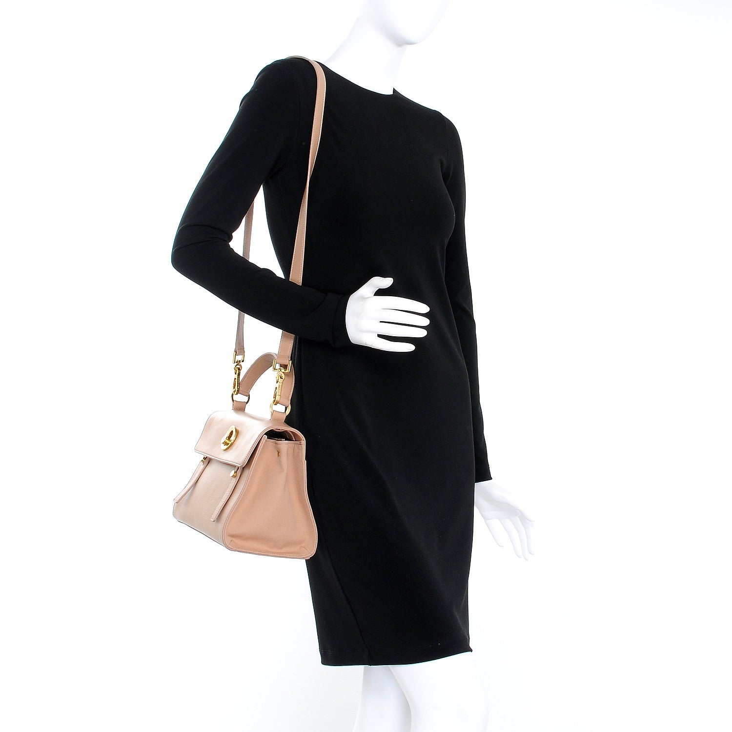 Saint Laurent Calfskin Canvas Small Muse Two Beige 2 of 13