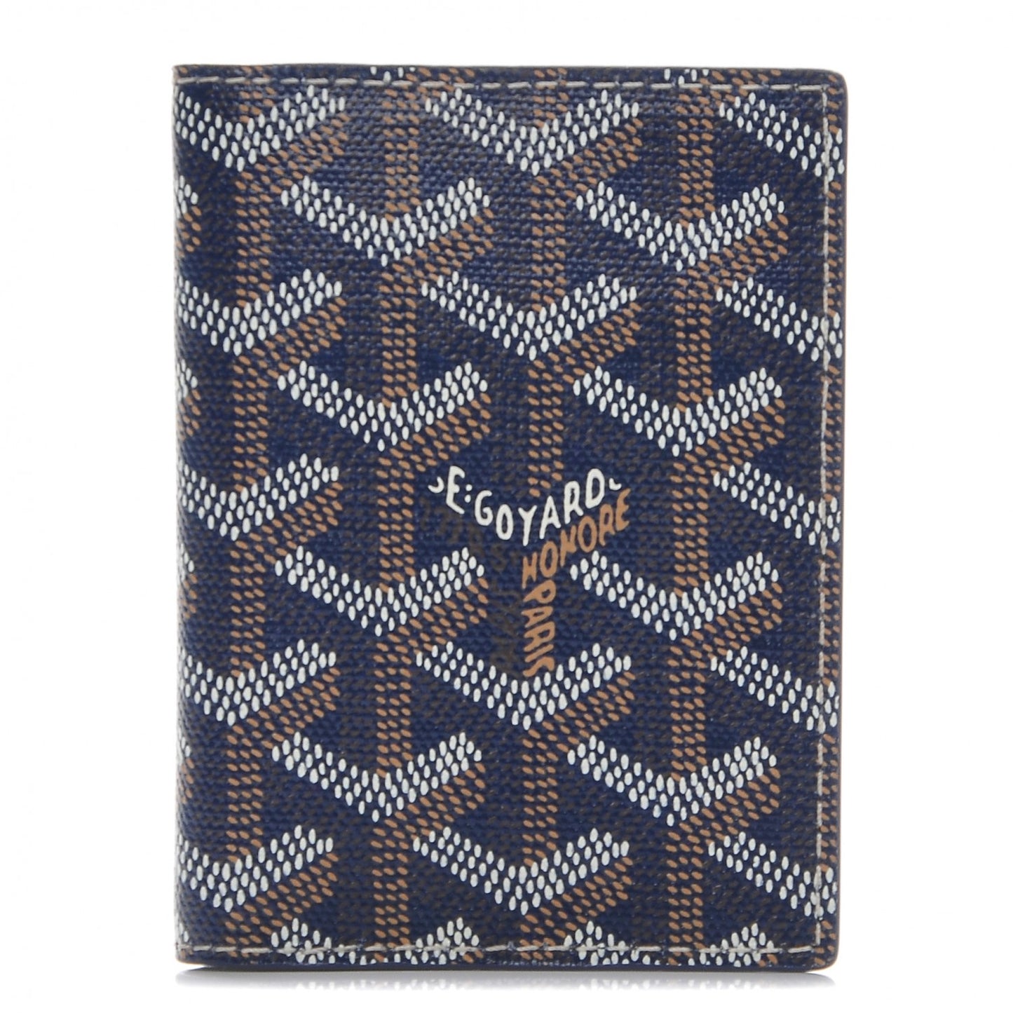 Goyardine Saint Marc Folding Card Case Navy