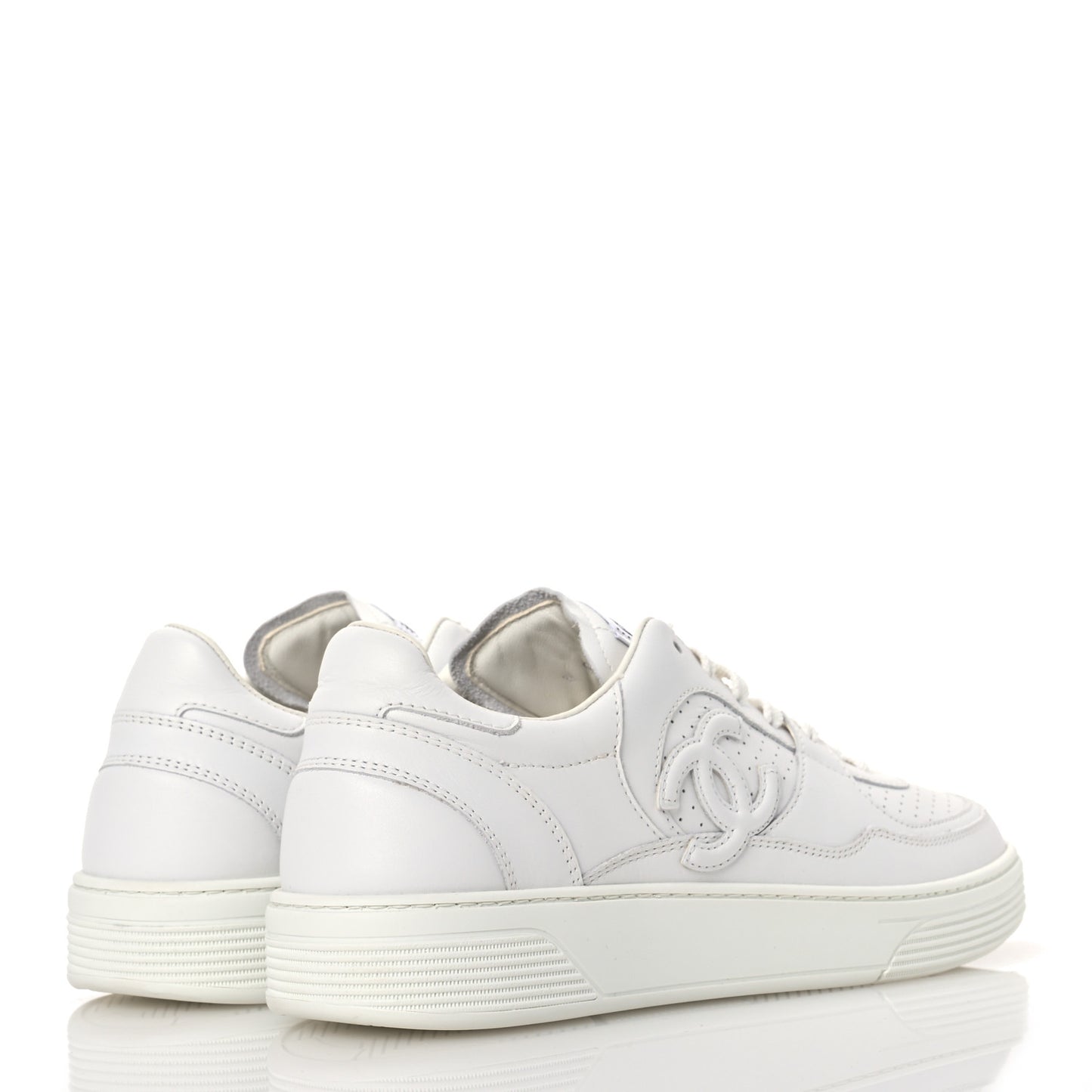 Calfskin CC Womens Sneakers 41.5 White