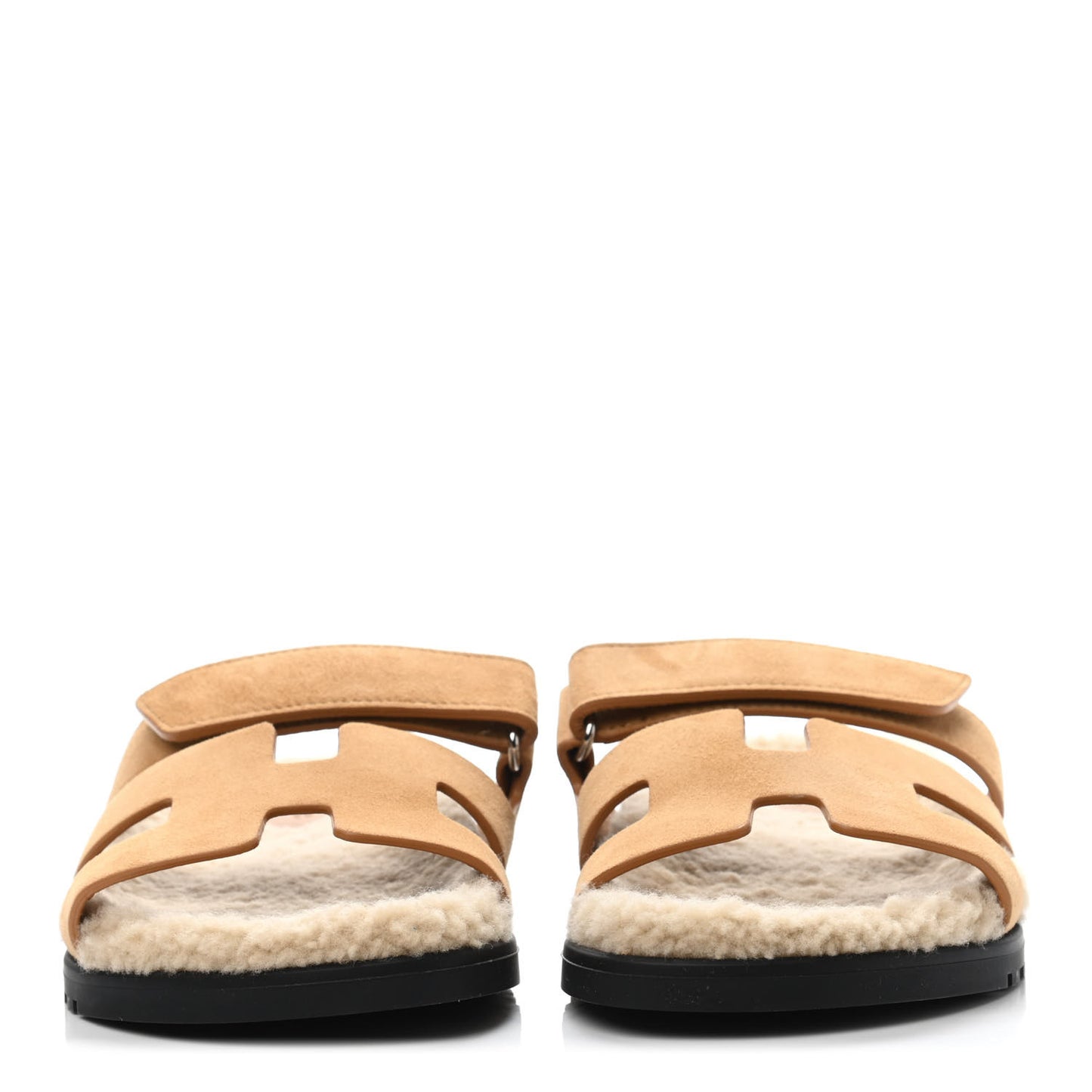 Suede Goatskin Woolskin Womens Chypre Sandals 38 Golden Beige
