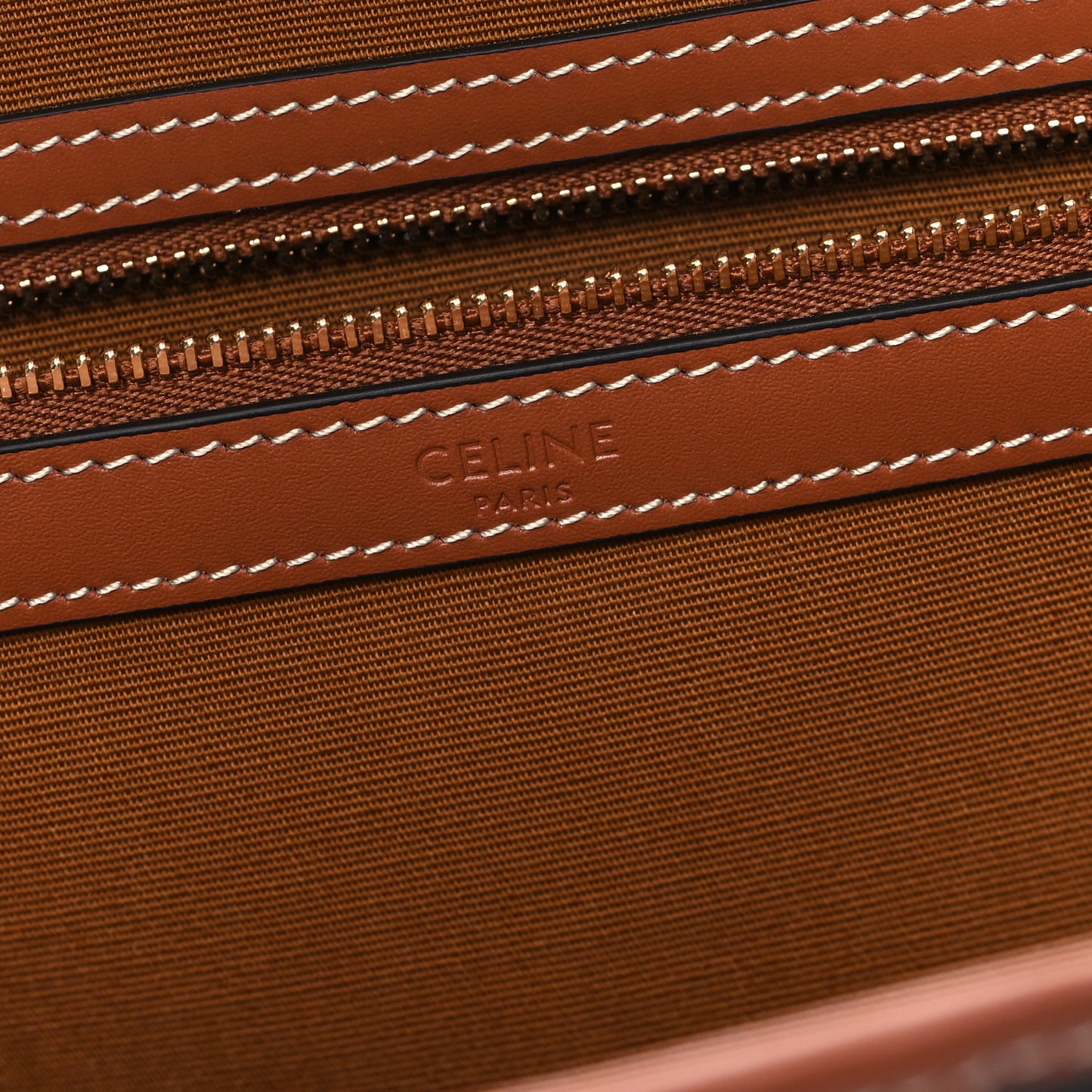 Triomphe Canvas Calfskin Medium Cabas Bag Tan