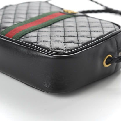 Gucci Calfskin Trapuntata Web Mini GG Shoulder Bag Black 7 of 10