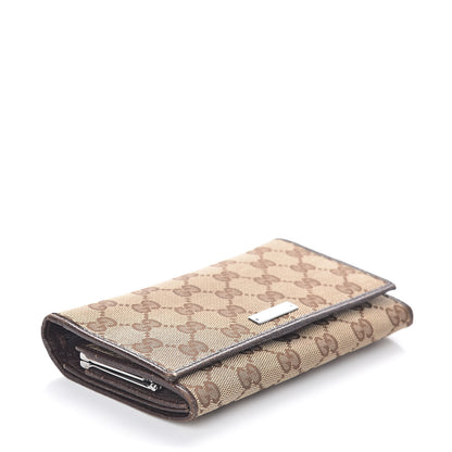 Gucci Monogram Metal Bar Continental Flap Wallet Brown 4 of 6