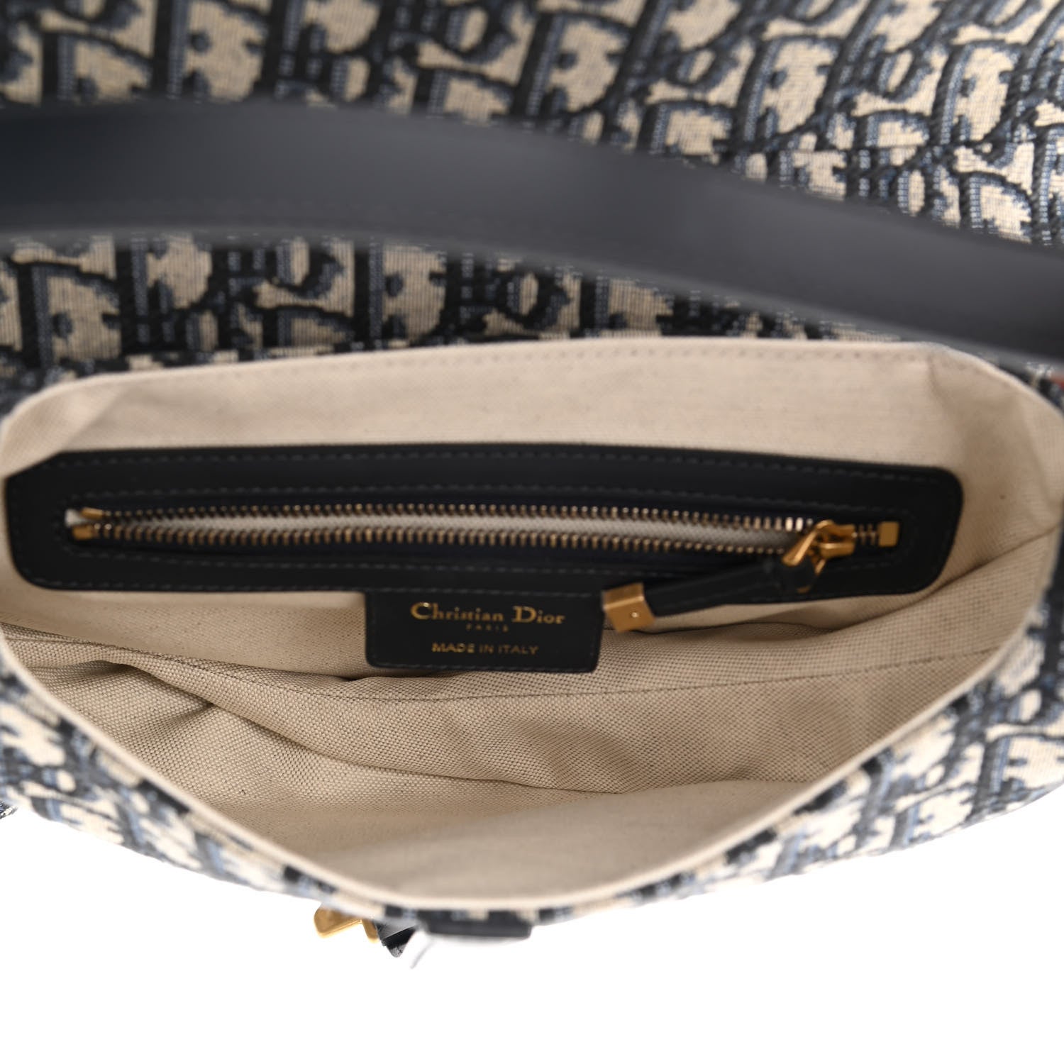 Christian Dior Oblique Saddle Bag With Strap Blue 5 of 10