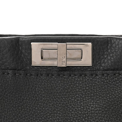 Fendi Cuoio Romano Selleria Bi-Color Medium Peekaboo Iconic Satchel Asfalto Latte 8 of 12
