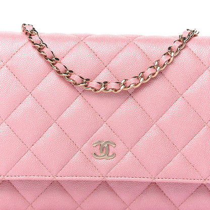 Chanel Iridescent Caviar Quilted Wallet on Chain WOC Rose Pink 11 of 11