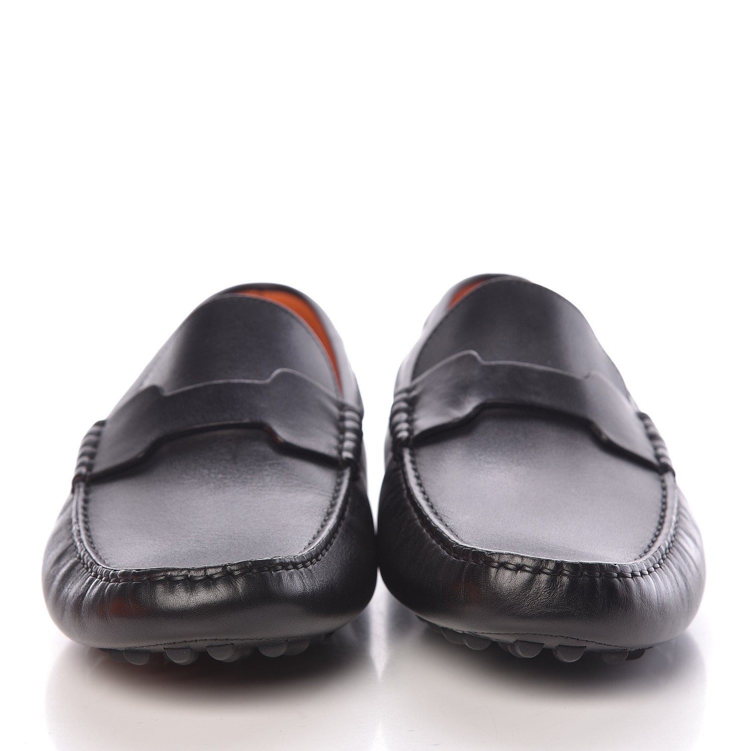 Hermes Calfskin Mens Oscar Loafers 42 Black 2 of 9
