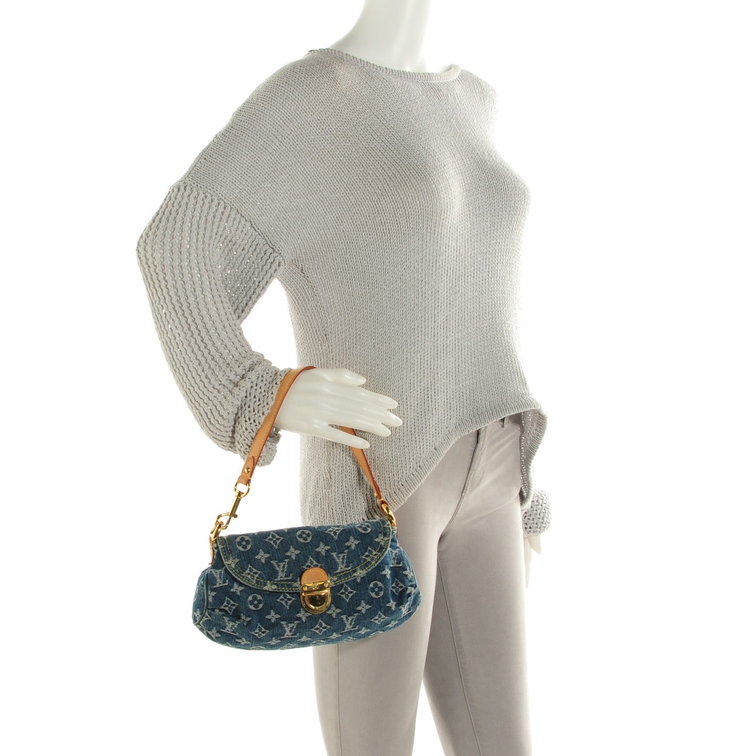 Louis Vuitton Monogram Denim Mini Pleaty Blue 2 of 7