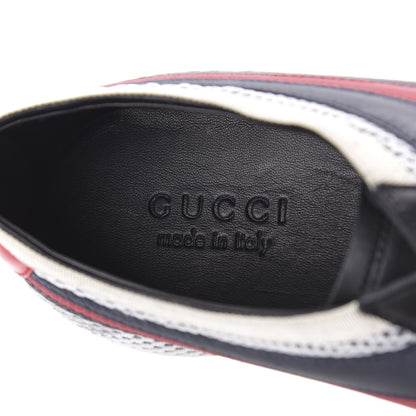 Gucci Calfskin Mesh Mens Falacer Sneakers 8 White Blue Red 7 of 9