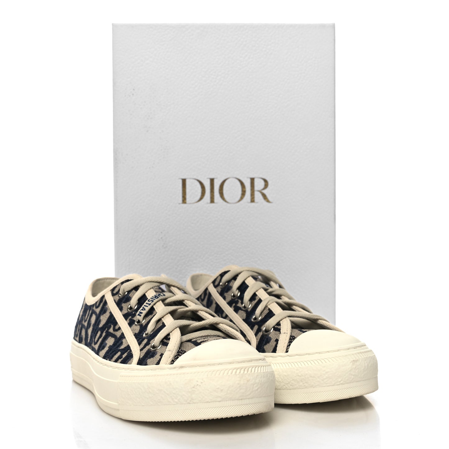 Canvas Oblique Walk'N'Dior Low Top Sneakers 37.5 Deep Blue
