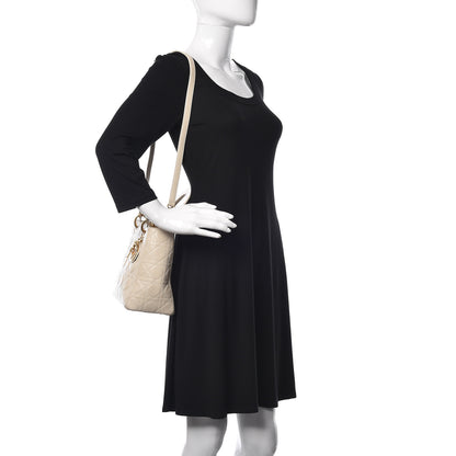 Christian Dior Lambskin Cannage Medium Lady Dior Light Beige 2 of 24