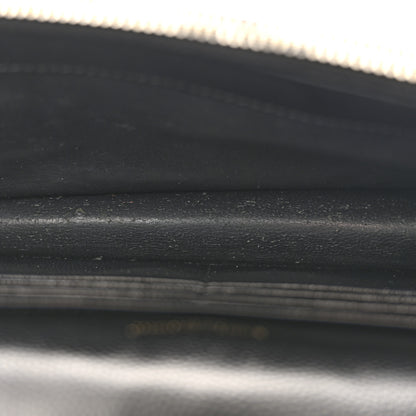 Saint Laurent Grain De Poudre Matelasse Chevron Monogram Envelope Chain Wallet Black 5 of 15