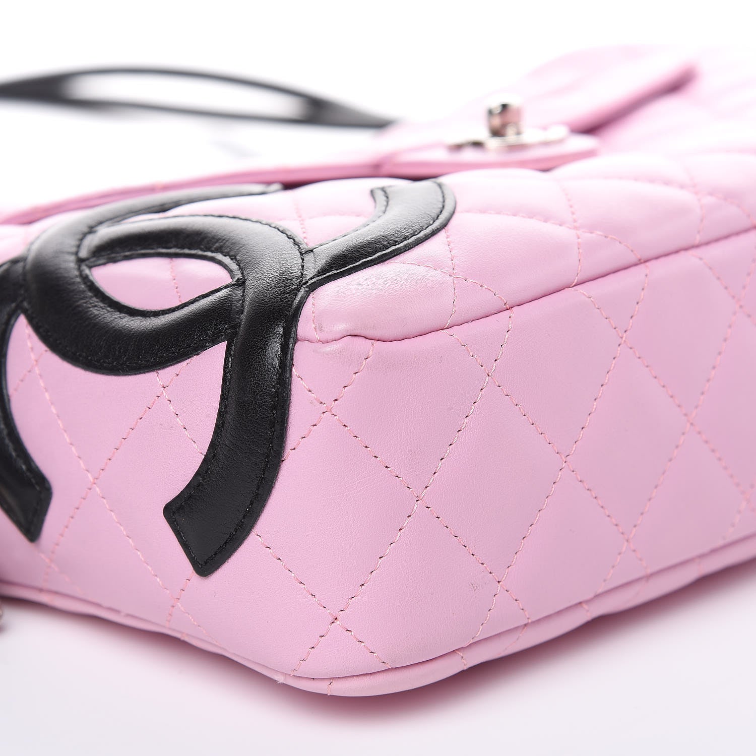Chanel Calfskin Quilted Cambon Camera Bag Pink Black 8 of 13