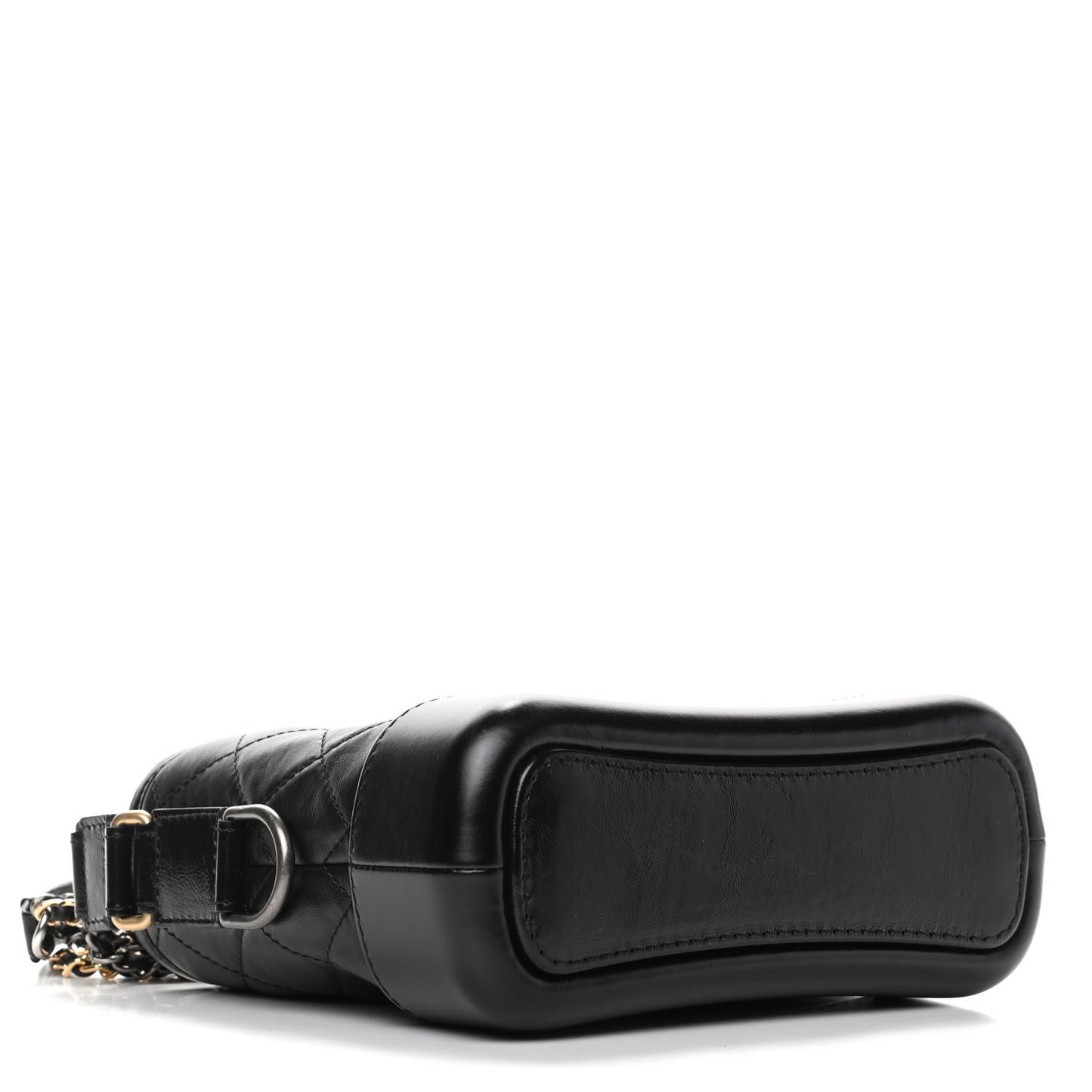 Aged Calfskin Quilted Small Gabrielle Hobo Black