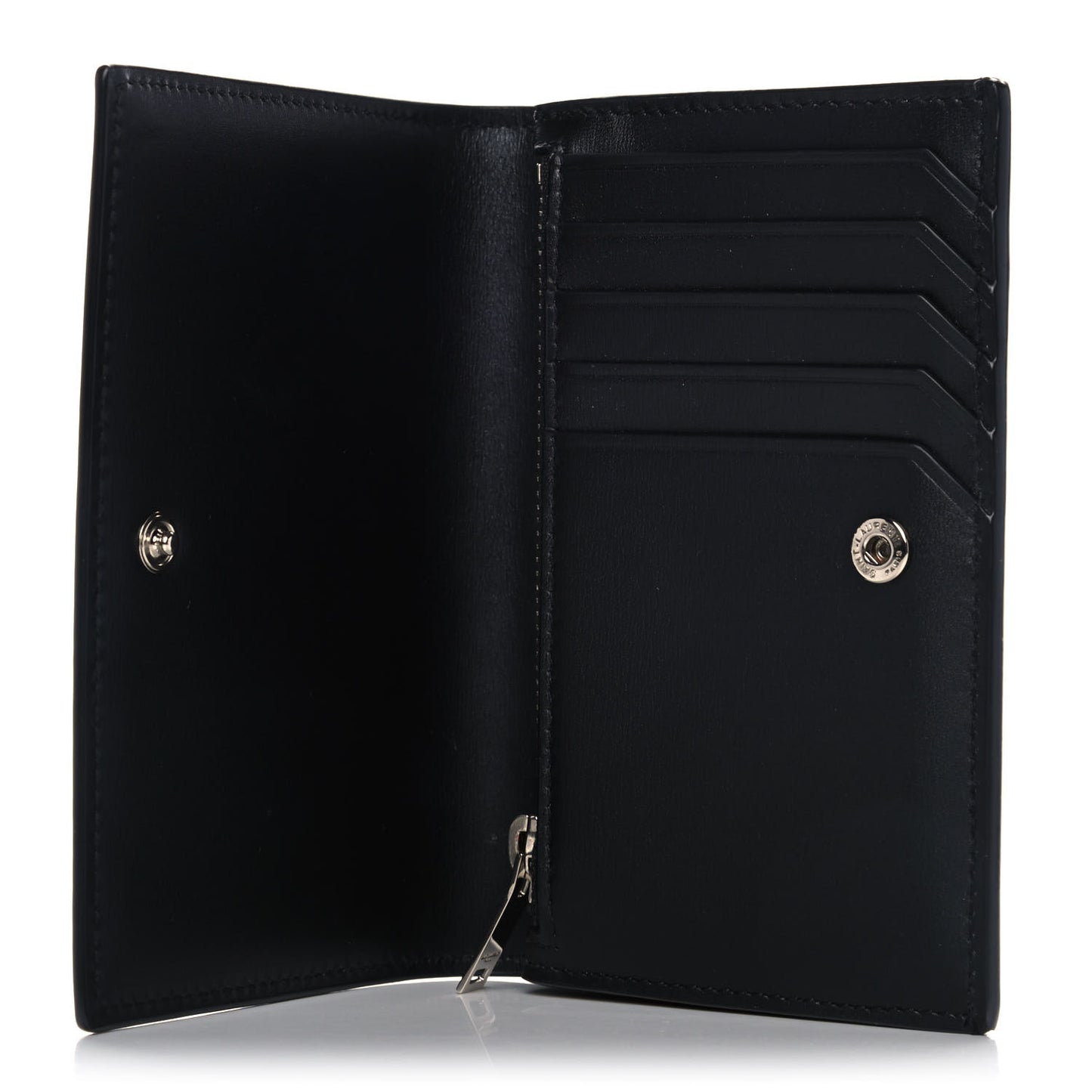 Calfskin Fragments Flap Wallet Black