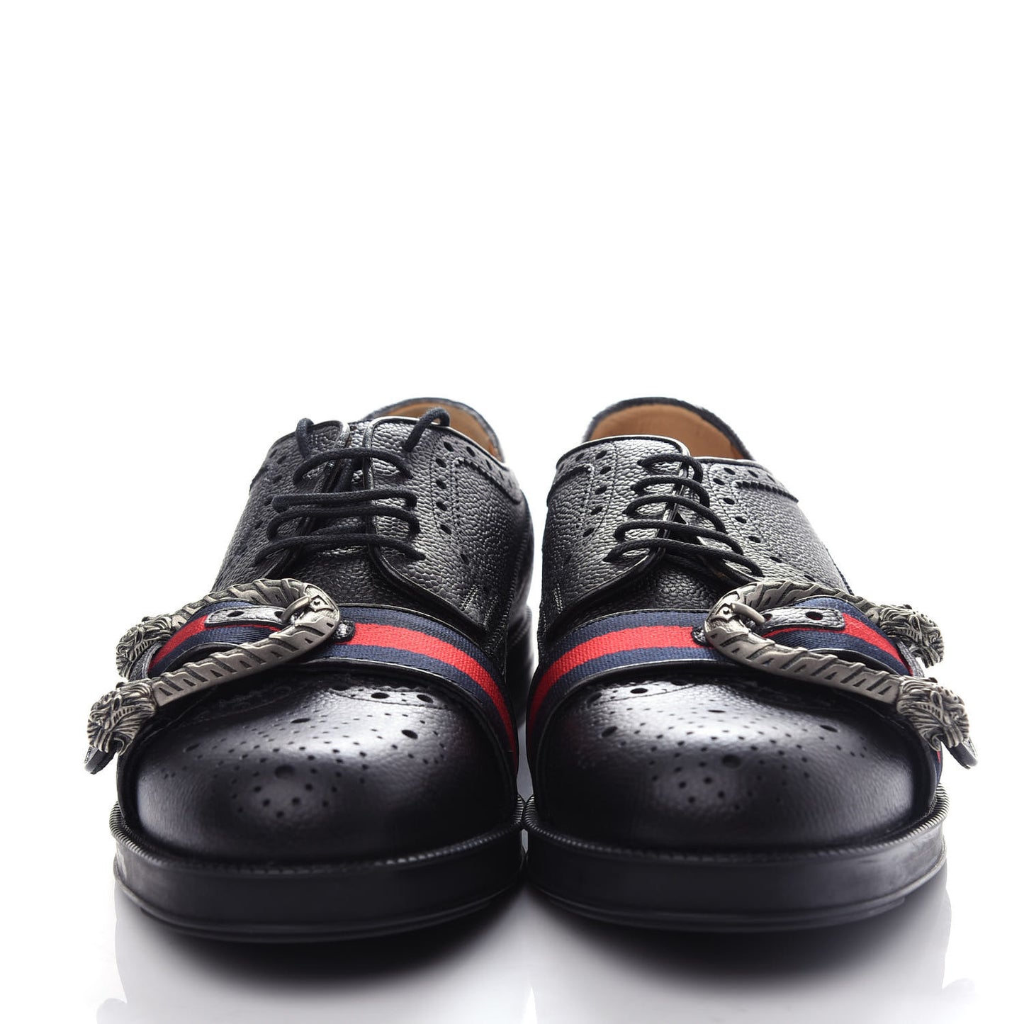 Calfskin Web Mens Queercore Brogue Derby Loafers 9 Black
