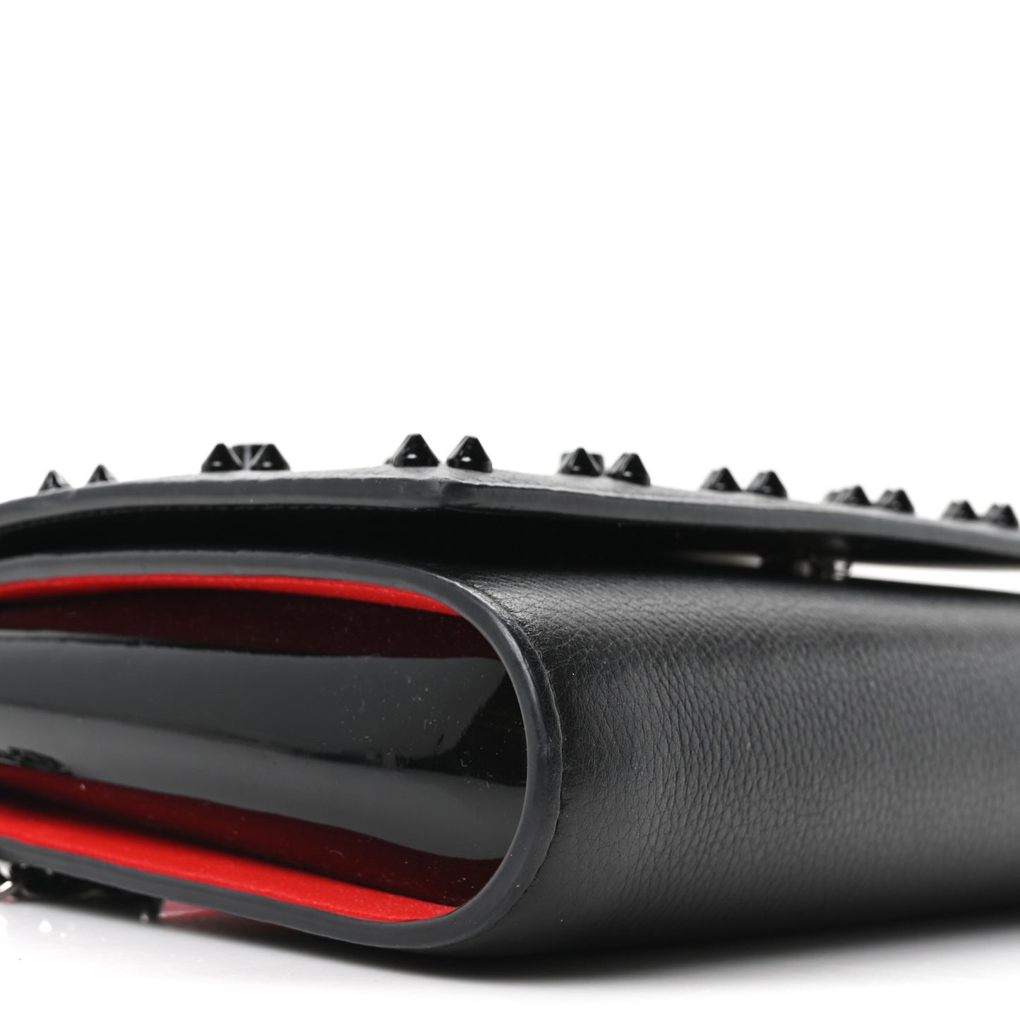 Calfskin Spikes Loubinthesky Paloma Clutch Black