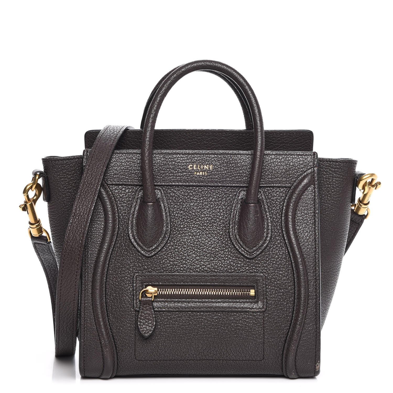 Celine Goatskin Nano Luggage Dark Taupe 1 of 10