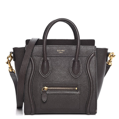 Celine Goatskin Nano Luggage Dark Taupe 1 of 10