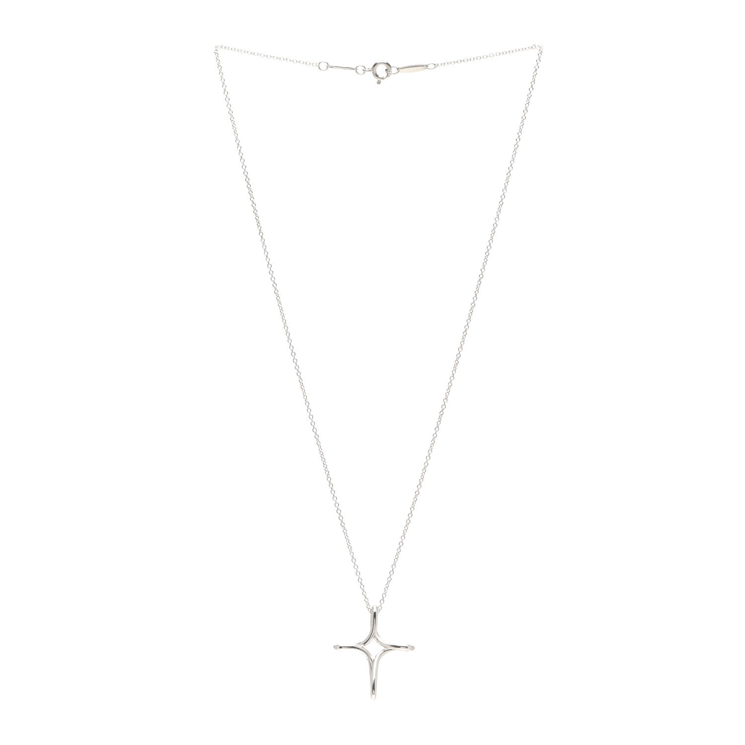 Tiffany Sterling Silver Elsa Peretti Infinity Cross Pendant Necklace 3 of 4