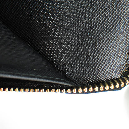 Prada Saffiano Triangle Large Zip Around Travel Wallet Nero Black 8 of 8