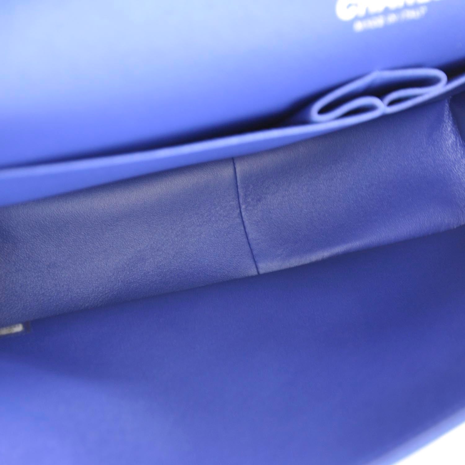 Chanel Patent Jumbo Double Flap Metallic Royal Blue 7 of 11
