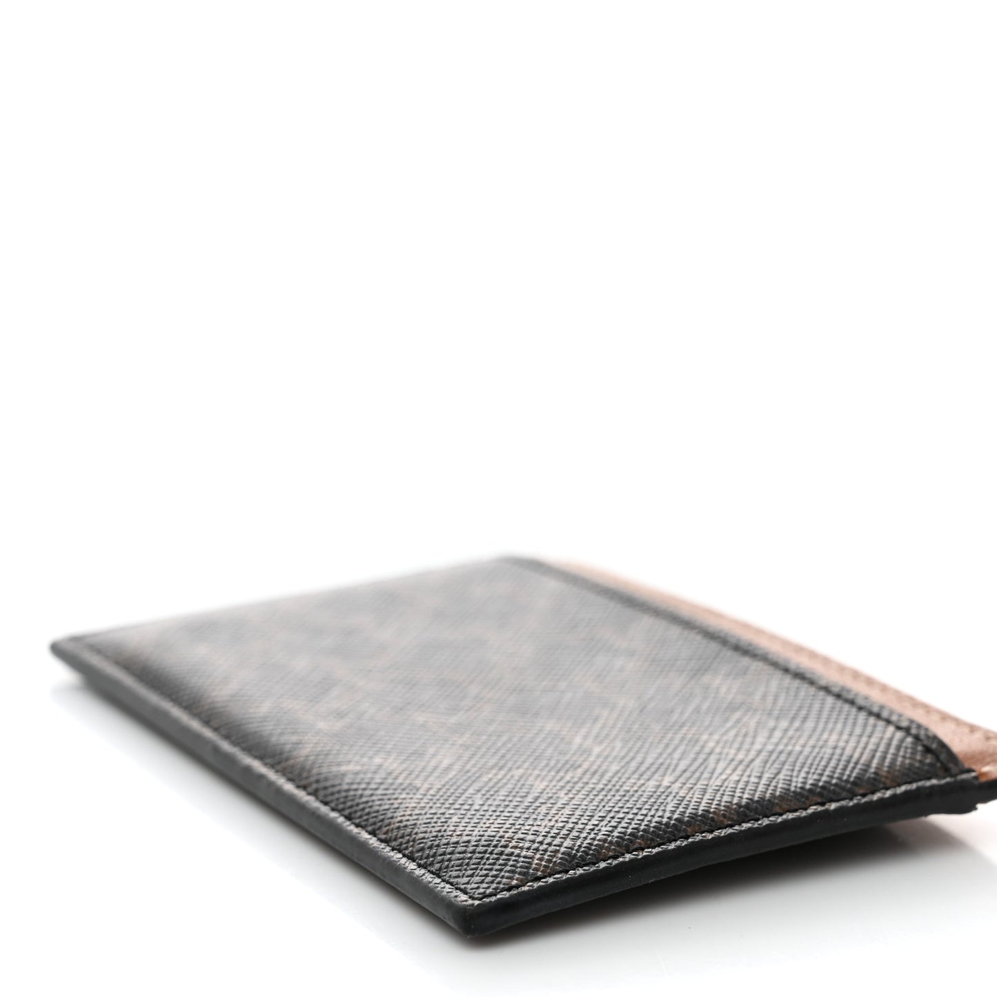 Triomphe Canvas Card Holder Tan