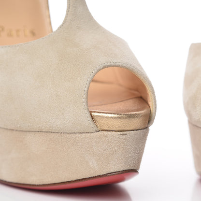 Christian Louboutin Suede Confusalta 150 Sandals 37 Colombe 8 of 9
