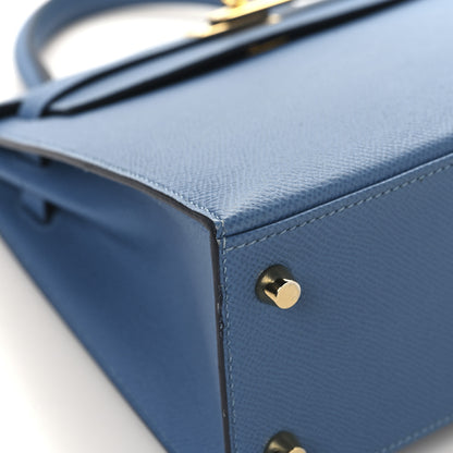 Hermes Epsom Kelly Sellier 25 Bleu Azur 9 of 17