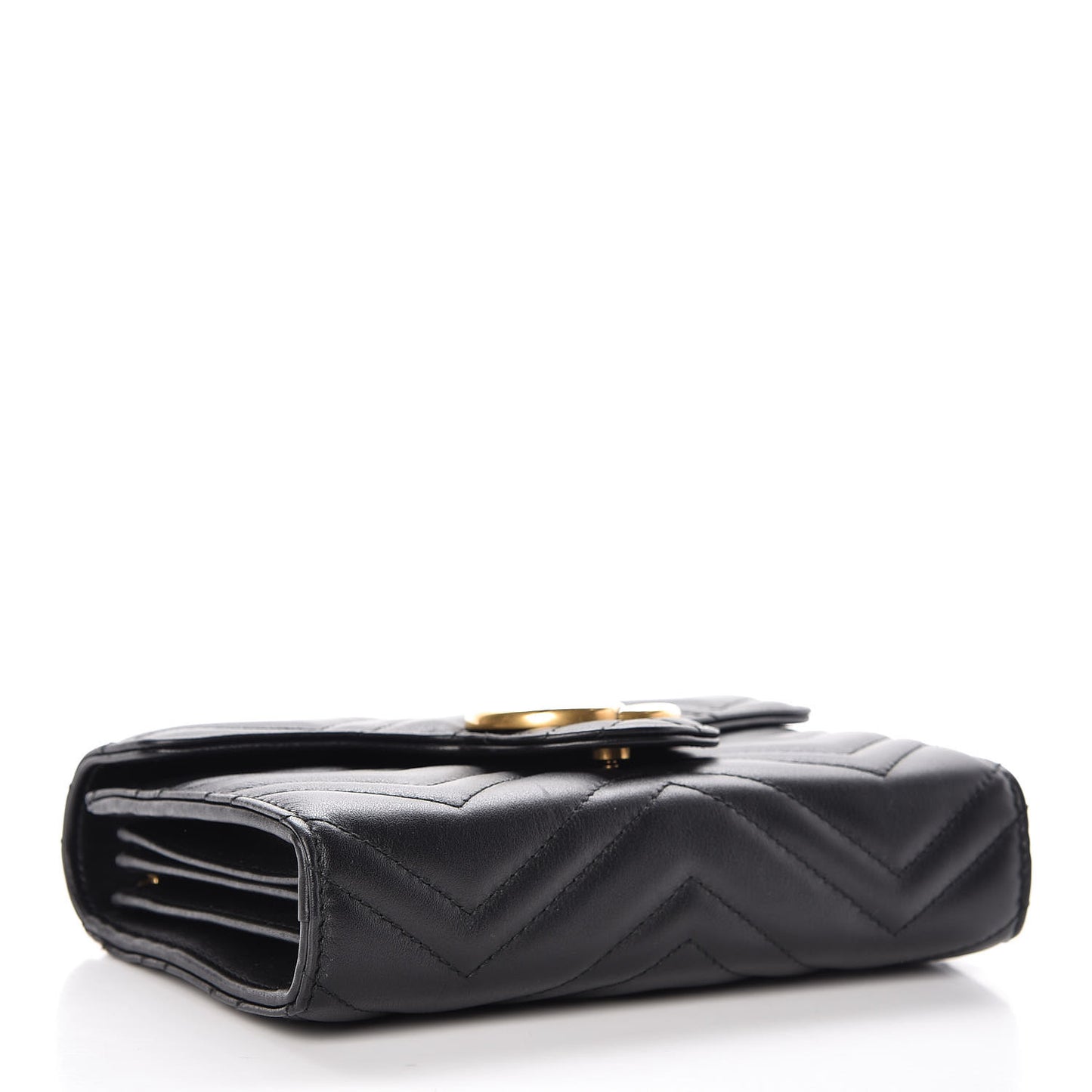 Calfskin Matelasse GG Marmont Chain Wallet Black
