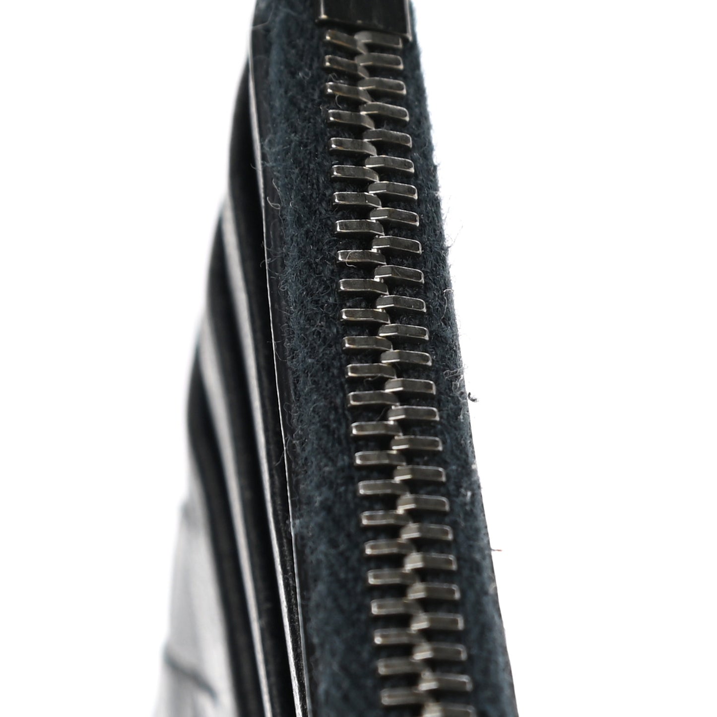 Calfskin Intrecciato Zip Card Holder Black