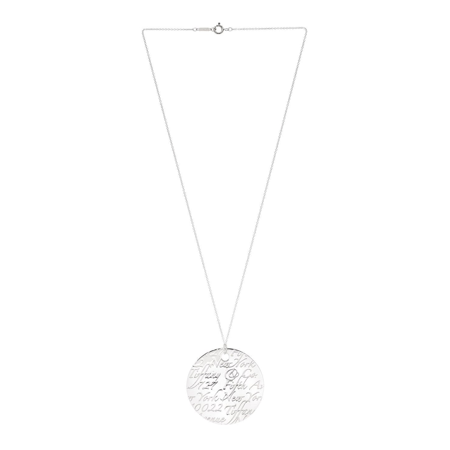 Sterling Silver Notes Round Pendant Necklace