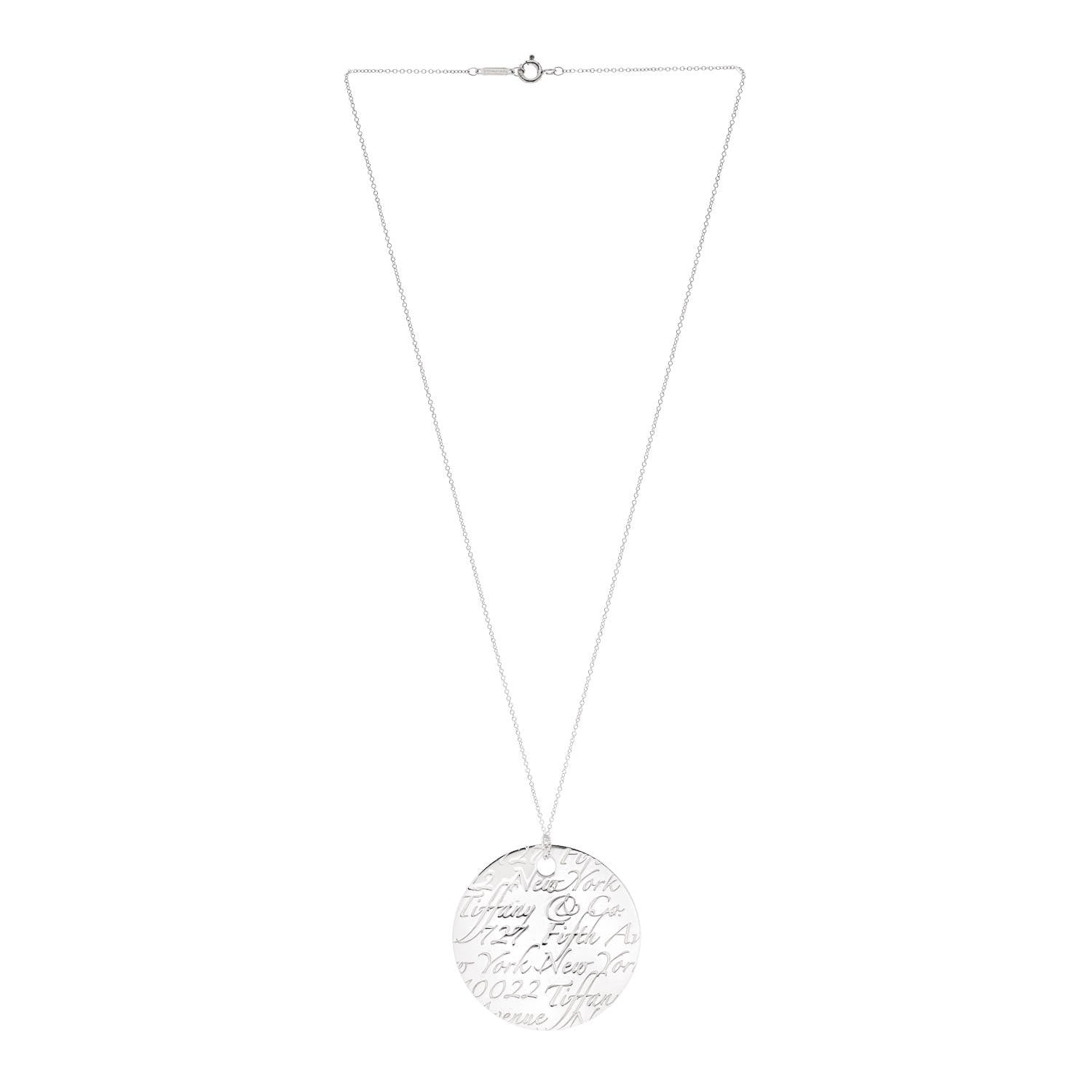 Tiffany Sterling Silver Notes Round Pendant Necklace 3 of 7