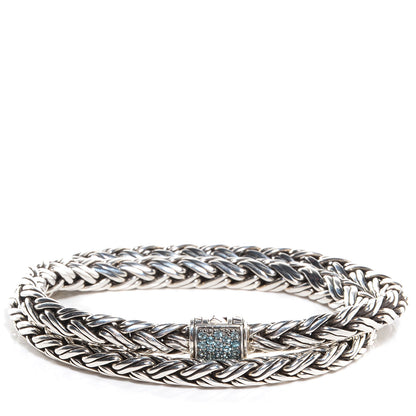 John Hardy Sterling Silver Blue Topaz Classic Chain Kepang Double Wrap Bracelet Medium 1 of 8