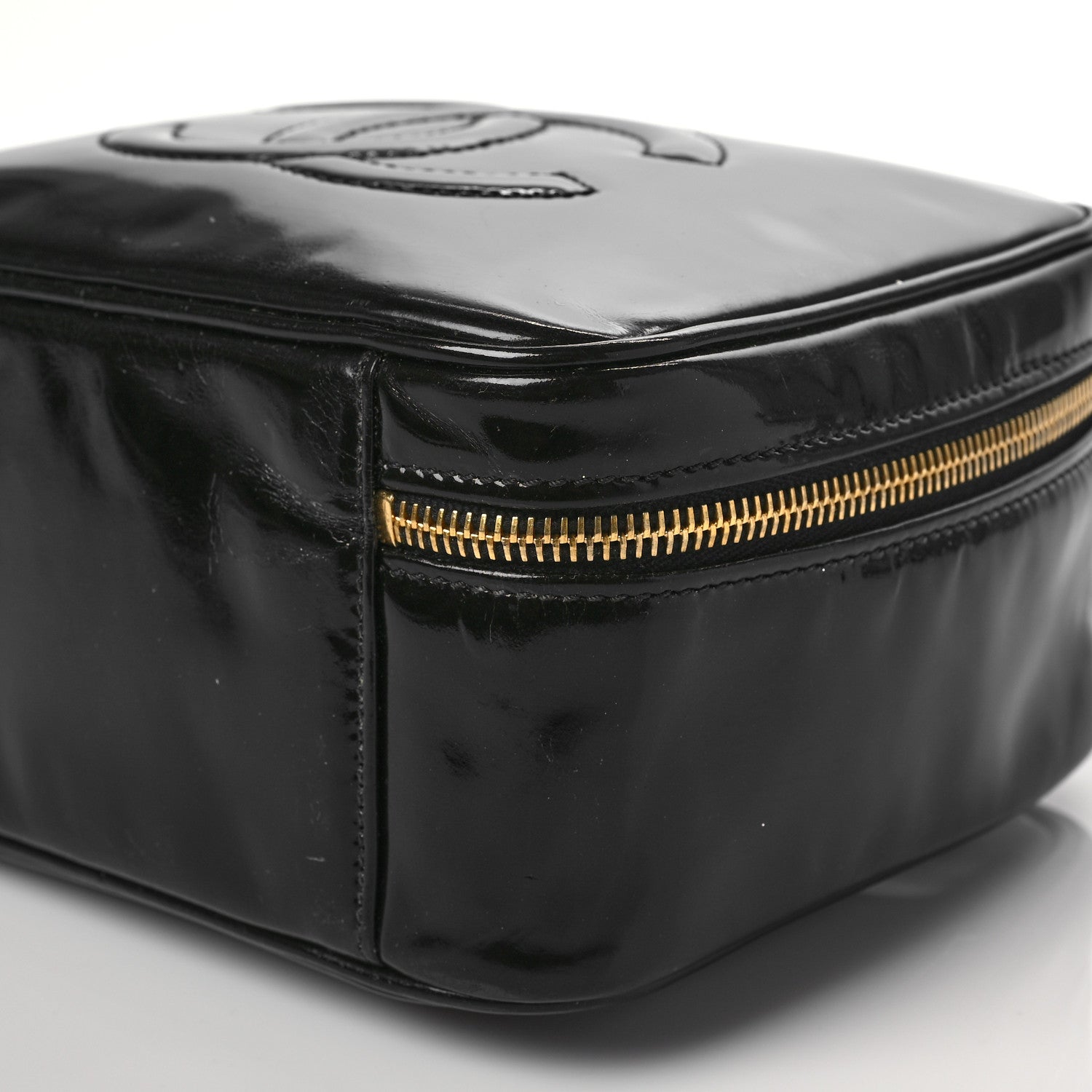 Chanel Patent CC Vanity Cosmetic Case Black 9 of 11