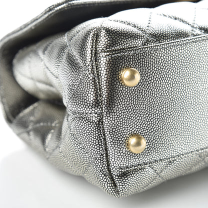 Chanel Metallic Caviar Quilted Mini Coco Handle Flap Silver 5 of 10