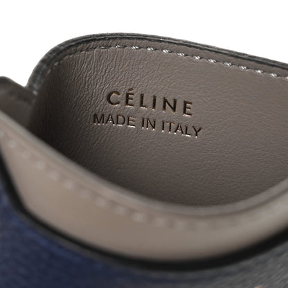 Celine Baby Drummed Calfskin Bi-Color Card Holder Marine Stone 6 of 8