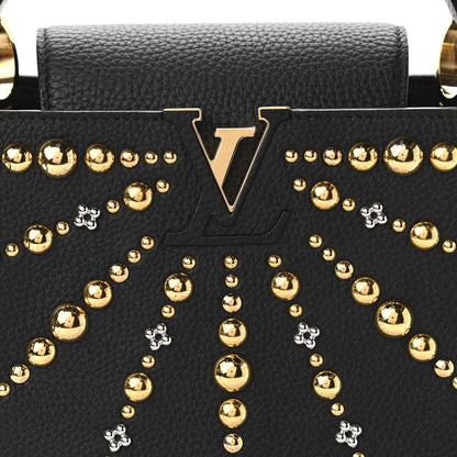 Louis Vuitton Taurillon Studded Sol Capucines PM Black 7 of 10